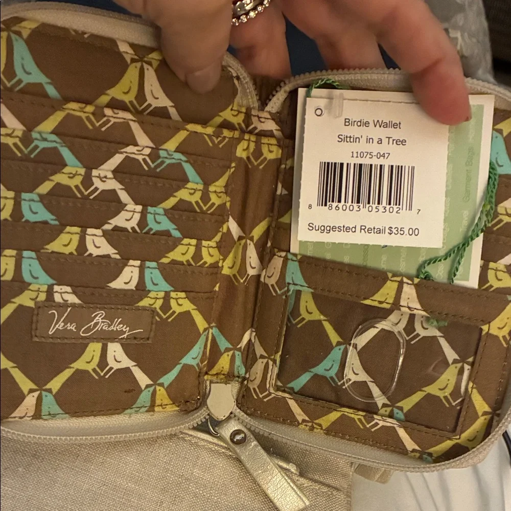 Vera Bradley Beige‎ Clutch and Wallet with Blue Bird Design